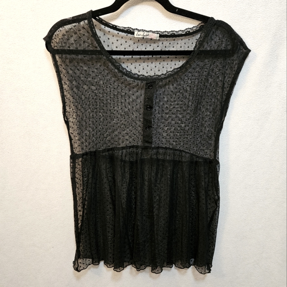 Love Squared Sheer Polka Dot Top